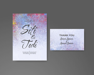 Wedding invitation with abstract watercolor background