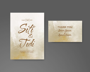 Wedding invitation with abstract watercolor background