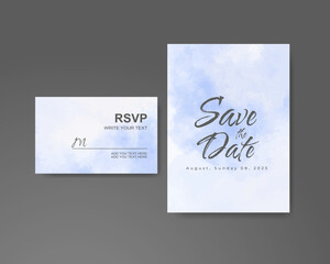 Wedding invitation with abstract watercolor background