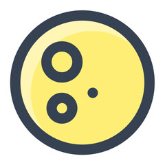 Full moon phase in color filled icon. Moon, planet, surface, space