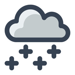 Winter season in gray filled color icon. Snowflakes, snowfall, cloud, cold, season, weather, forecast