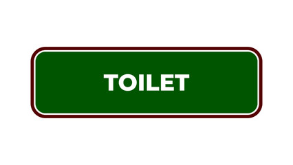 Toilet sign board plaque in hospital center, vector illustration in trendy style with matching green medical color. Tanda WC. Editable graphic resources for many purposes.