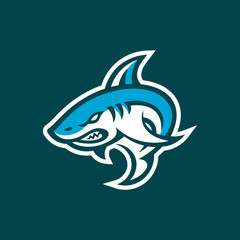 Shark cartoon mascot logo design, shark vector illustration