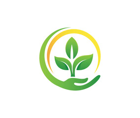 Protect Tree leaf vector logo design, eco-friendly concept