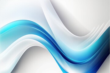 abstract smooth simple light, blue wave lines with Generative AI