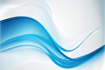 abstract smooth simple light, blue wave lines with Generative AI