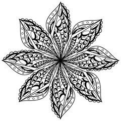 Black line drawings, Circle stripes for coloring.