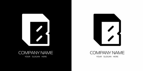 B 3D logo, B logo, square B letter logo   © Jikno