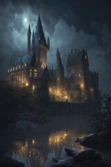 dark castle with Generative AI
