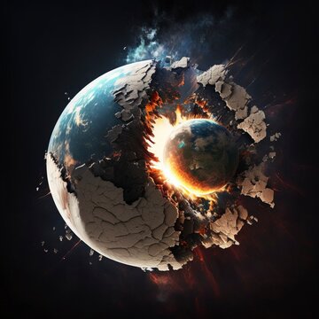 Earth-Theia collision with Generative AI