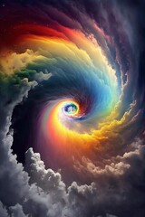 colorful rainbow spiral thundercloud with Generative AI