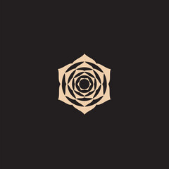 Rose line art logo vector was created in a simple style with delicate elements.