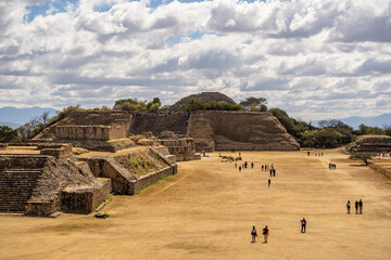 Beautiful view of the ancient ruins of the Mayan city of Monte Alban.