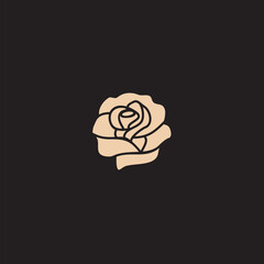 Rose line art logo vector was created in a simple style with delicate elements.