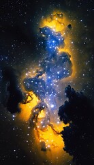 Space, Close-up image of the starry night sky with Generative AI