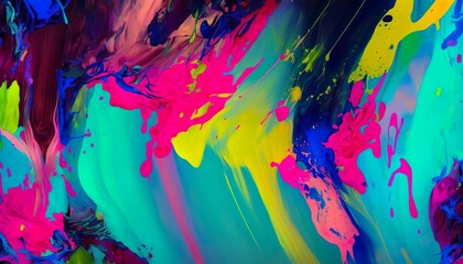 Acrylic paint splash colorfull  background, Futuristic Abstract Neon Light Background Created with Generative AI technology