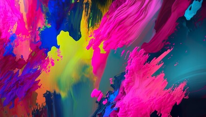 Acrylic paint splash colorfull  background, Pastel Colors on a Dark Background Created with Generative AI technology
