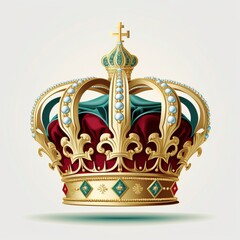  Golden red crown with Generative AI