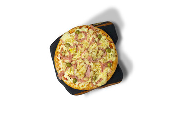 Special pizza with ham