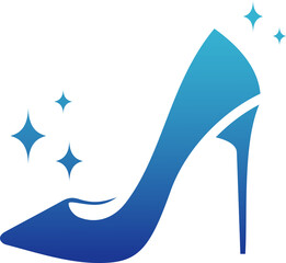 Elegant lady shoe logo design