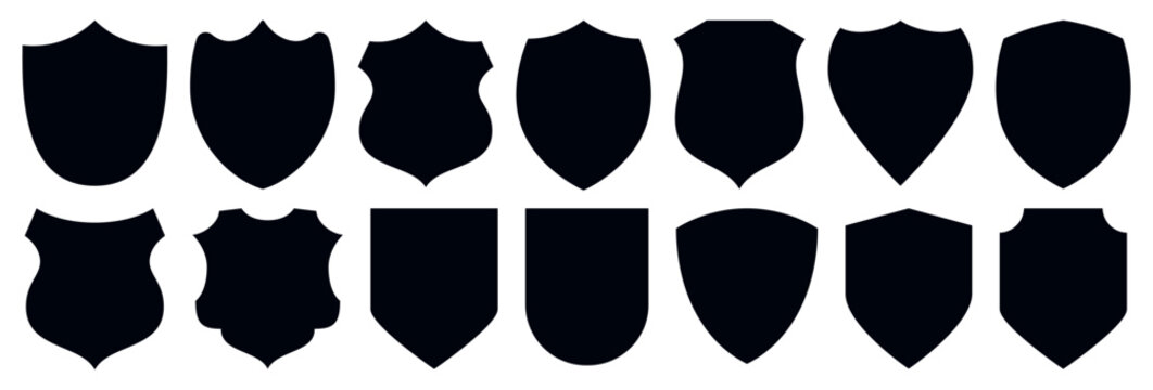 Set of vintage label and badges shape collections. Vector illustration. Black template for patch, insignias, overlay.