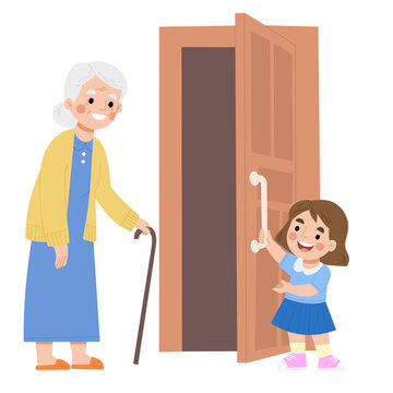 Illustration of a girl with good manners
