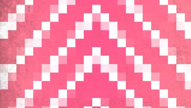 Red and white pixels pattern in 8 bit of architecture, motion abstract game, cyberpunk and retro style background