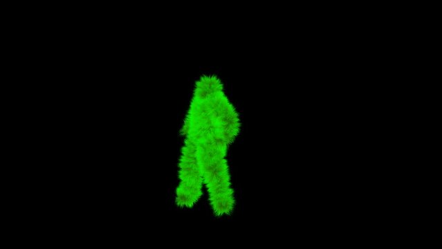 Party Animal Hairy Yeti Dancer 3D Animation With Alpha Video