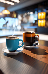 Fototapeta premium cup of coffee on a table