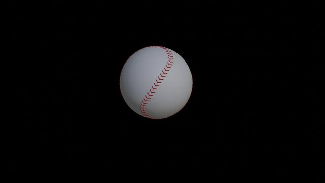 3D 野球ボール 透過 転がる綺麗なボール