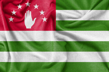 Abkhazia country flag background realistic silk fabric
