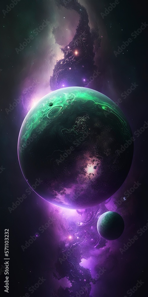 Wall mural planet with generative ai