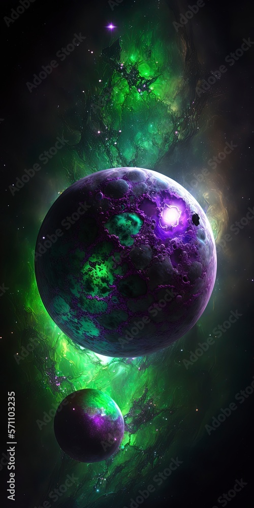 Wall mural planet with generative ai