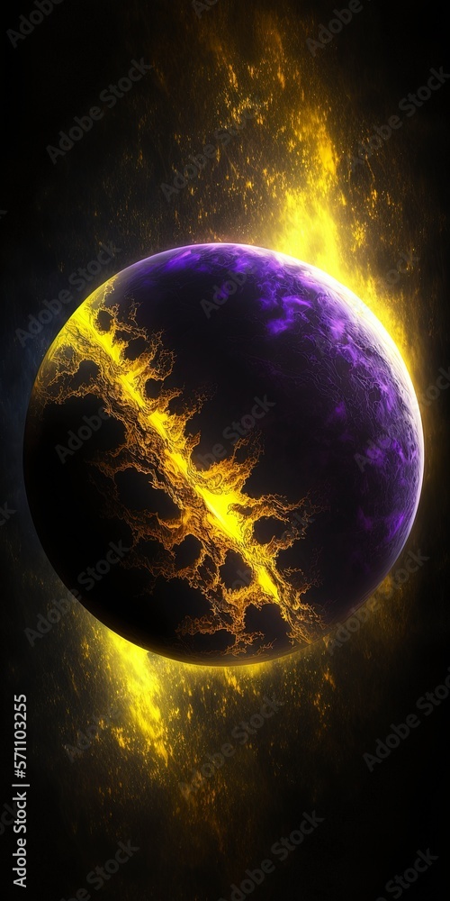 Wall mural planet with generative ai