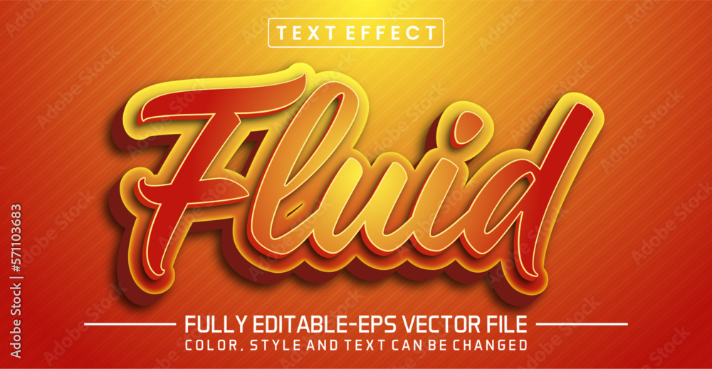 Aufkleber fluid text editable style effect. 3d text concept