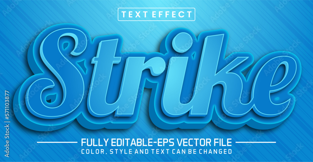 Poster strike text editable style effect. 3d text concept