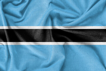 Botswana country flag background realistic silk fabric