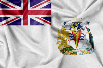Fototapeta premium British Antarctic Territory country flag realistic silk fabric