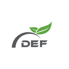 DEF letter nature logo design on white background. DEF creative initials letter leaf logo concept. DEF letter design.