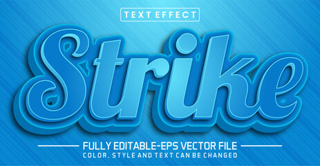 Strike text editable style effect. 3d text concept