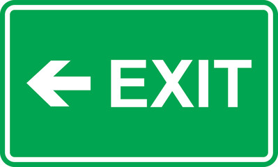 Exit to left sign symbol icon green design transparent background