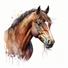 beautiful horse with Generative AI - obrazy, fototapety, plakaty