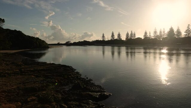 28 January 2023 - Morning views at sunrise of Tallebudgera Creek, Gold Coast, Australia