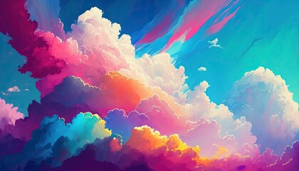 Obraz na płótnie Canvas beautiful sky and cloud with Generative AI