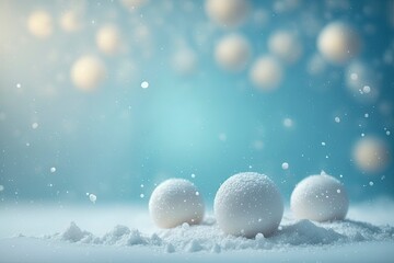 Fototapeta na wymiar Festive Christmas natural snowy background with Generative AI