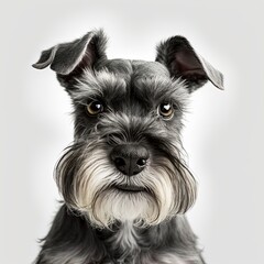 miniature schnauzer dog with Generative AI