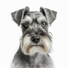 miniature schnauzer dog with Generative AI - obrazy, fototapety, plakaty