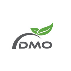 DMO letter nature logo design on white background. DMO creative initials letter leaf logo concept. DMO letter design.
