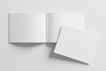 US Letter Landscape Magazine 3D Rendering White Blank Mockup