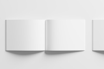 US Letter Landscape Magazine 3D Rendering White Blank Mockup